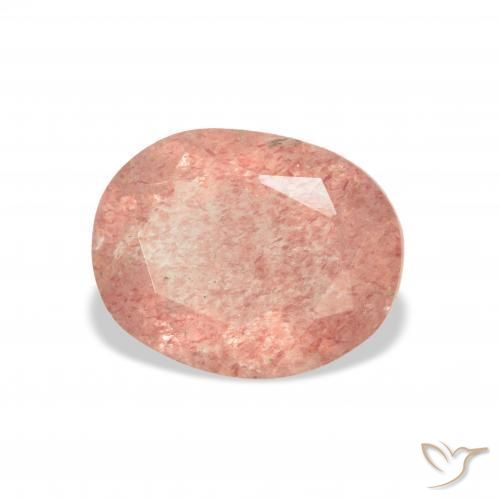 Quartzo Morango rosa médio Natural 3.15ct, oval, Transparente
