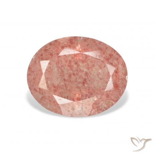 3.16ct Natural rosa médio Quartzo Morango, oval, Transparente