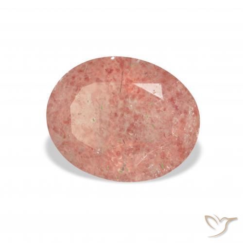 Quartzo Morango rosa médio Natural 3.16ct, oval, Transparente