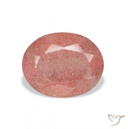 3.32ct Natural Rosa Alaranjado Quartzo Morango, oval, Transparente