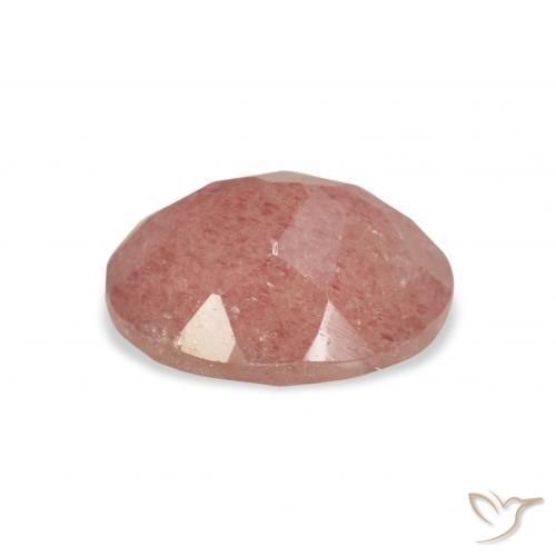 Quartzo Morango Rosa Alaranjado Natural 3.32ct, oval, Transparente