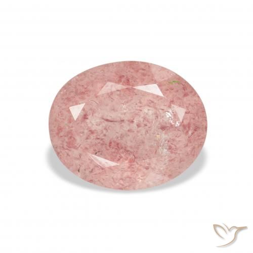 3.49ct Natural Luz rosa Quartzo Morango, oval, Transparente
