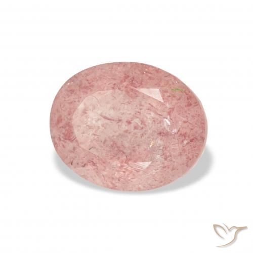 Quartzo Morango Luz rosa Natural 3.49ct, oval, Transparente
