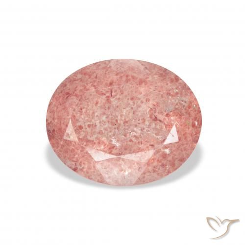 3.45ct Natural Medium Light-Pink Quartzo Morango, oval, Transparente