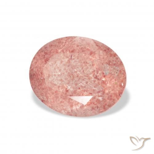 Quartzo Morango Medium Light-Pink Natural 3.45ct, oval, Transparente