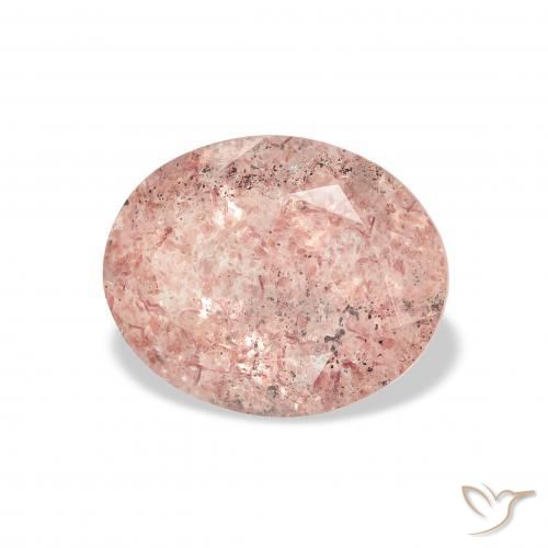 Quartzo Morango Luz rosa Natural 3.43ct, oval, Transparente