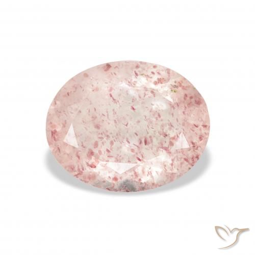 2.82ct Natural rosa médio Quartzo Morango, oval, Transparente