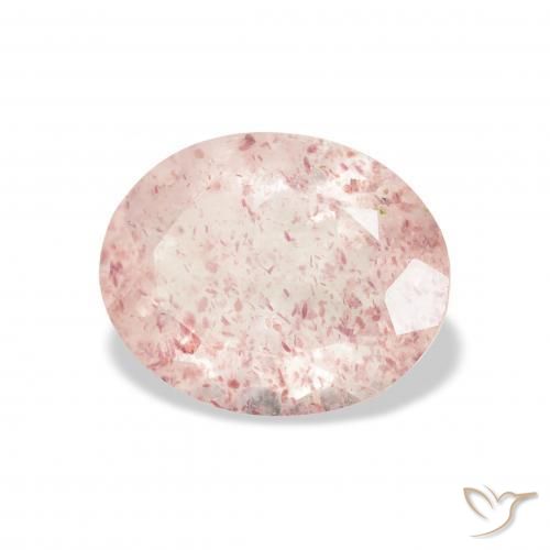Quartzo Morango rosa médio Natural 2.82ct, oval, Transparente