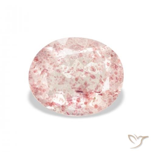 3.35ct Natural Rosa Terroso Quartzo Morango, oval, Transparente