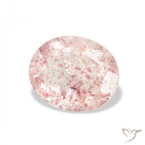 Quartzo Morango Rosa Terroso Natural 3.35ct, oval, Transparente