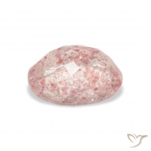 Quartzo Morango Rosa Terroso Natural 3.35ct, oval, Transparente