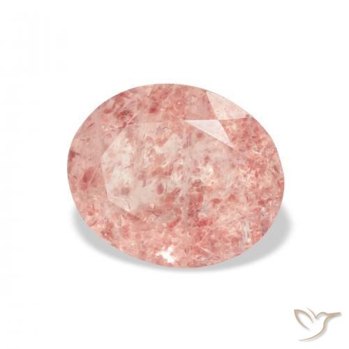 Quartzo Morango rosa médio Natural 4.04ct, oval, Transparente