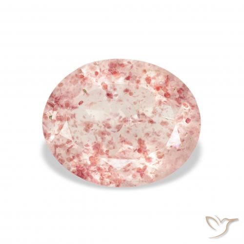 2.87ct Natural Luz rosa Quartzo Morango, oval, Transparente