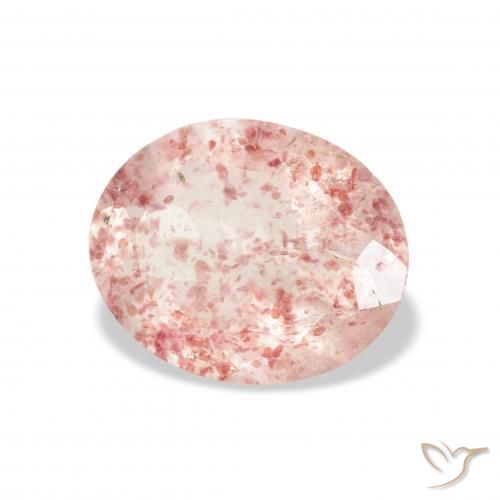 Quartzo Morango Luz rosa Natural 2.87ct, oval, Transparente