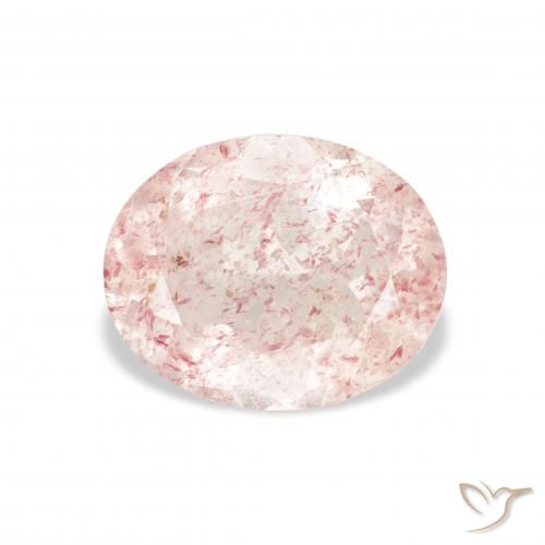 3.32ct Natural Laranja Rosa Quartzo Morango, oval, Transparente