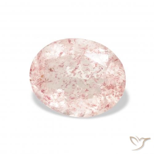 Quartzo Morango Laranja Rosa Natural 3.32ct, oval, Transparente