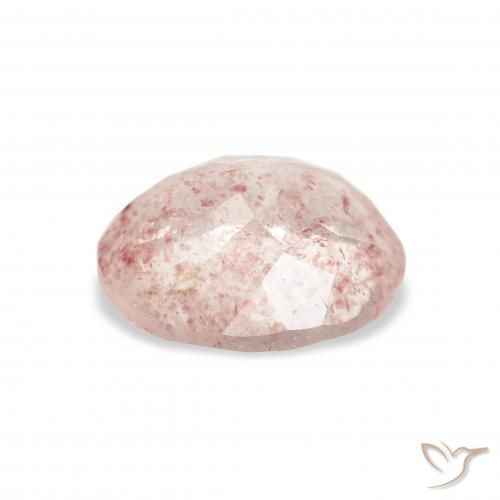 Quartzo Morango Laranja Rosa Natural 3.32ct, oval, Transparente