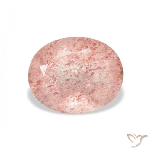 3.79ct Natural Rosa salmão Quartzo Morango, oval, Transparente