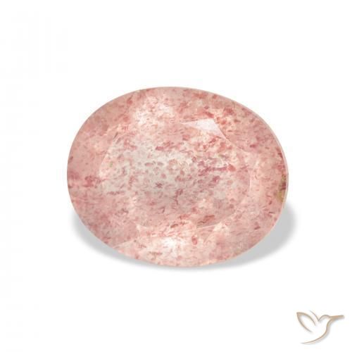 Quartzo Morango Rosa salmão Natural 3.79ct, oval, Transparente
