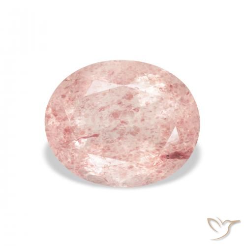 3.76ct Natural Rosa salmão Quartzo Morango, oval, Transparente