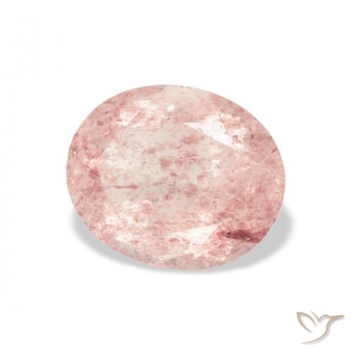 Quartzo Morango Rosa salmão Natural 3.76ct, oval, Transparente