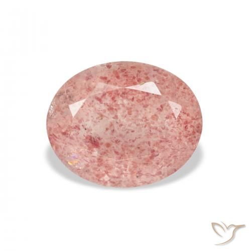 3.58ct Natural Medium Light-Pink Quartzo Morango, oval, Transparente