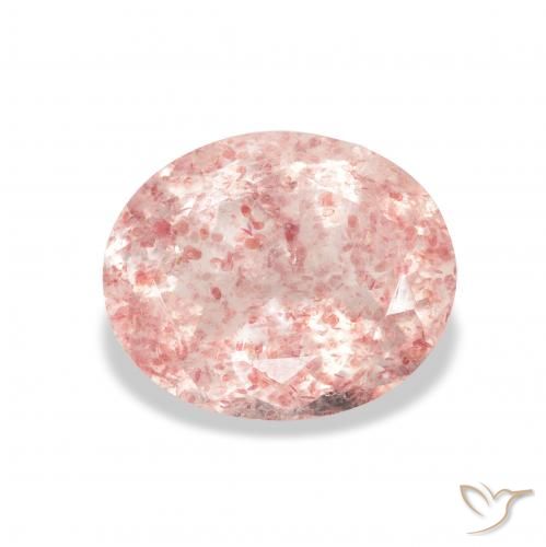 3.65ct Natural Luz rosa Quartzo Morango, oval, Transparente