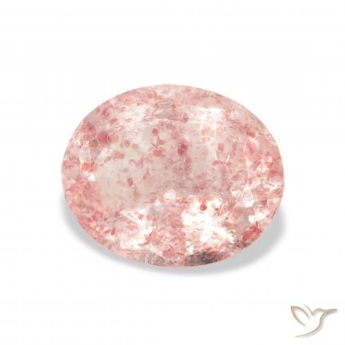 Quartzo Morango Luz rosa Natural 3.65ct, oval, Transparente