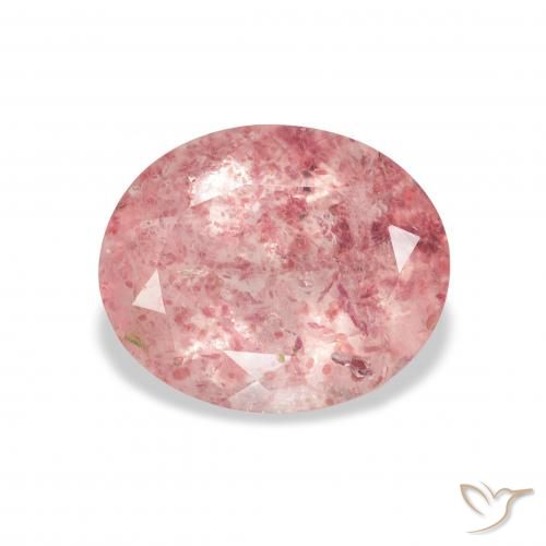 3.50ct Natural Luz rosa Quartzo Morango, oval, Transparente