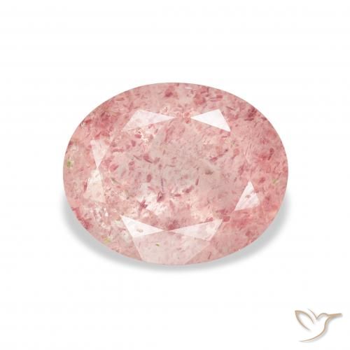 3.54ct Natural Rosa choque claro Quartzo Morango, oval, Transparente