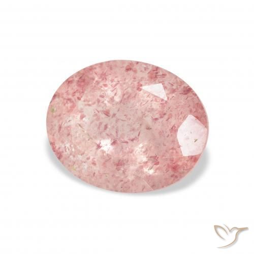 Quartzo Morango Rosa choque claro Natural 3.54ct, oval, Transparente
