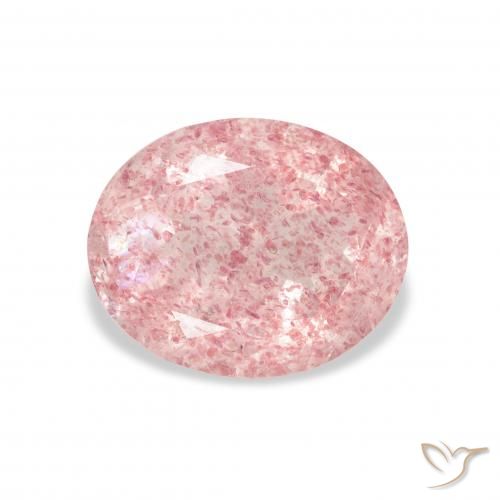 3.41ct Natural Luz rosa Quartzo Morango, oval, Transparente
