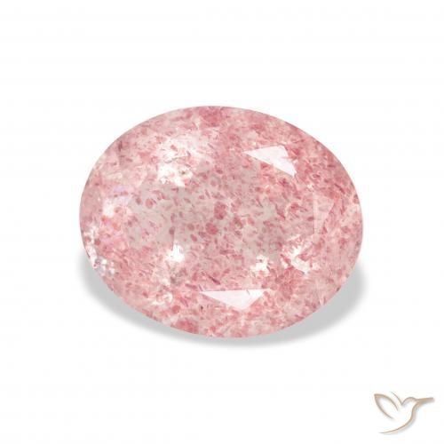 Quartzo Morango Luz rosa Natural 3.41ct, oval, Transparente
