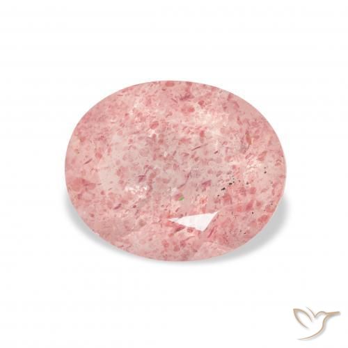 Quartzo Morango Luz rosa Natural 3.54ct, oval, Transparente