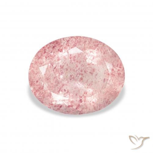 2.95ct Natural Luz rosa Quartzo Morango, oval, Transparente