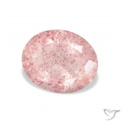 Quartzo Morango Luz rosa Natural 2.95ct, oval, Transparente