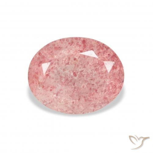 3.36ct Natural Rosa chiclete Quartzo Morango, oval, Transparente