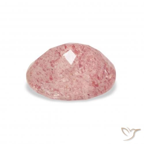 Quartzo Morango Rosa chiclete Natural 3.36ct, oval, Transparente