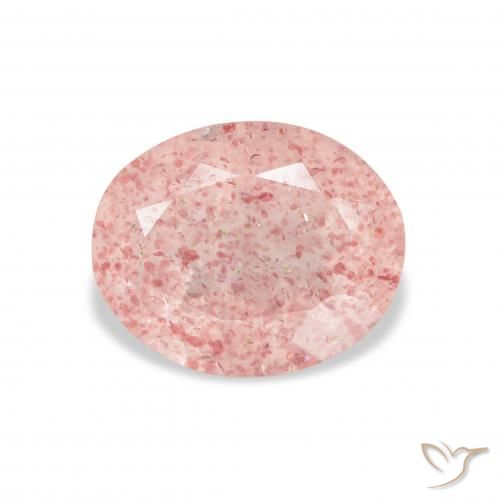 3.76ct Natural Luz rosa Quartzo Morango, oval, Transparente