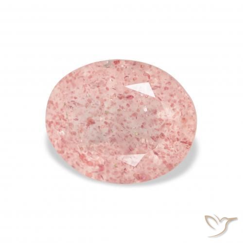 Quartzo Morango Luz rosa Natural 3.76ct, oval, Transparente