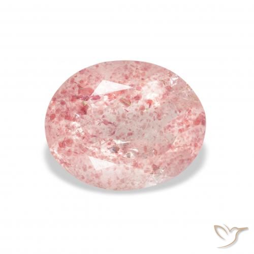 3.22ct Natural Luz rosa Quartzo Morango, oval, Transparente