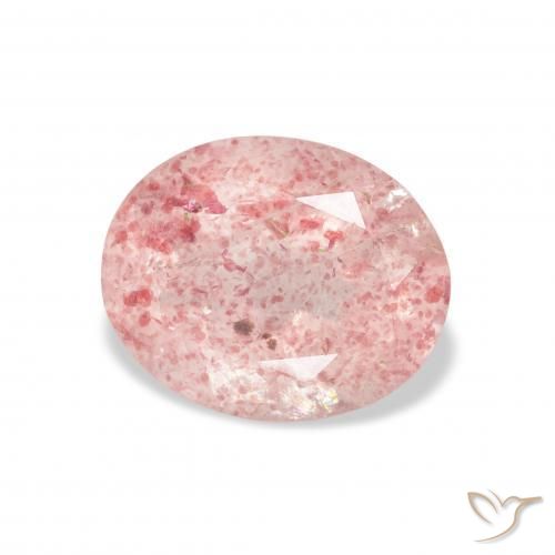 Quartzo Morango Luz rosa Natural 3.22ct, oval, Transparente