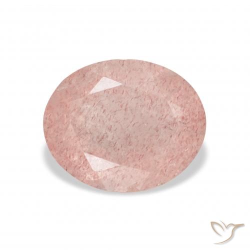 3.48ct Natural rosa médio Quartzo Morango, oval, Transparente