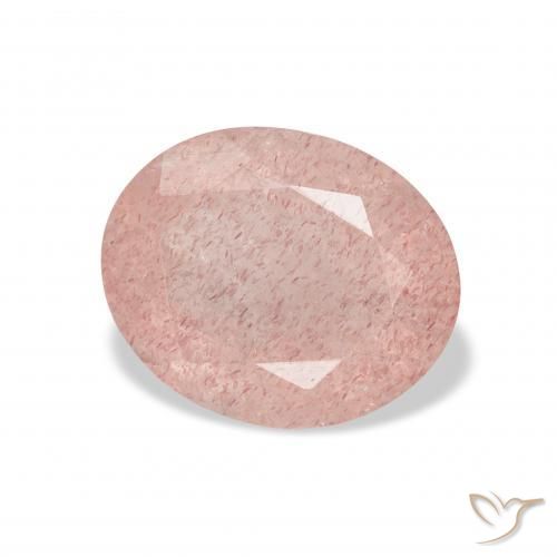 Quartzo Morango rosa médio Natural 3.48ct, oval, Transparente