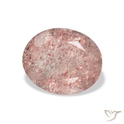 Quartzo Morango Rosa Jacarandá Claro Natural 3.21ct, oval, Transparente