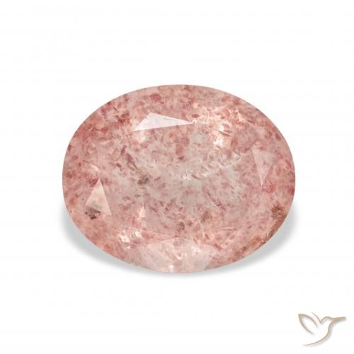 3.65ct Natural Laranja Rosa Quartzo Morango, oval, Transparente