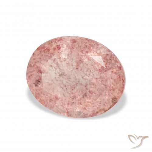 Quartzo Morango Laranja Rosa Natural 3.65ct, oval, Transparente