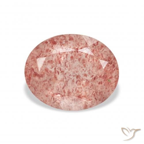 3.29ct Natural rosa médio Quartzo Morango, oval, Transparente