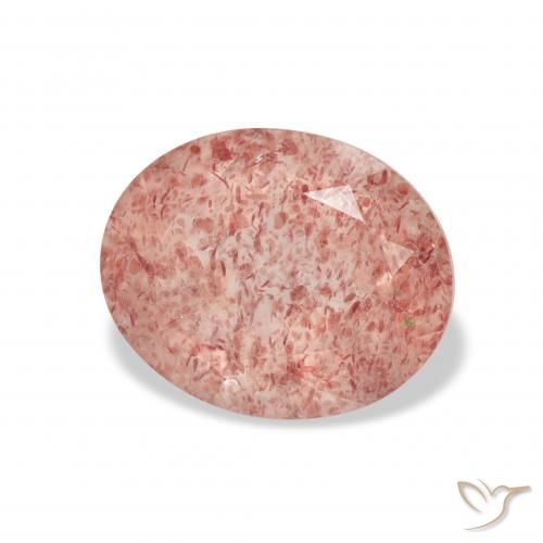 Quartzo Morango rosa médio Natural 3.29ct, oval, Transparente