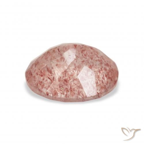 Quartzo Morango rosa médio Natural 3.29ct, oval, Transparente